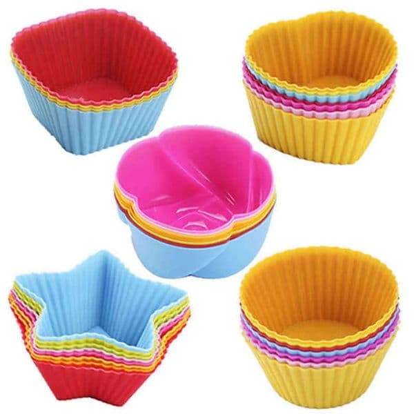Moulds New Silicone Mold Cupcake Cake Muffin Baking Bakeware Non Stick Heat Resistant Reusable Heart CupCakes Molds DIY Pudding Colorful G0811
