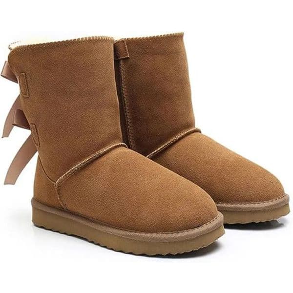 designer boots australia slippers tasman womens platform winter booties girl classic snow boot ankle short bow mini fur black chestnut pink Bowtie shoes size 4-14