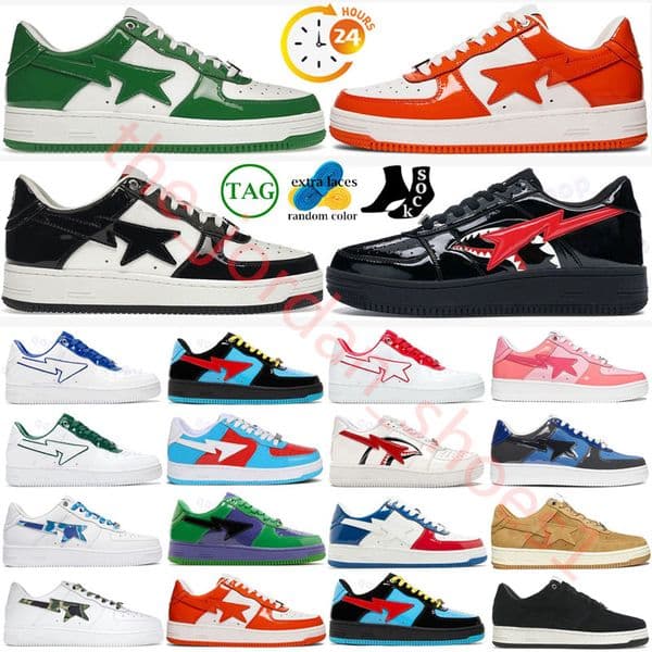 trainers SK8 black leather triple white pastel green Bathing platform Court designer shoe Metallic Silver Grey Patent Camo women sneakers men Shoes Sta