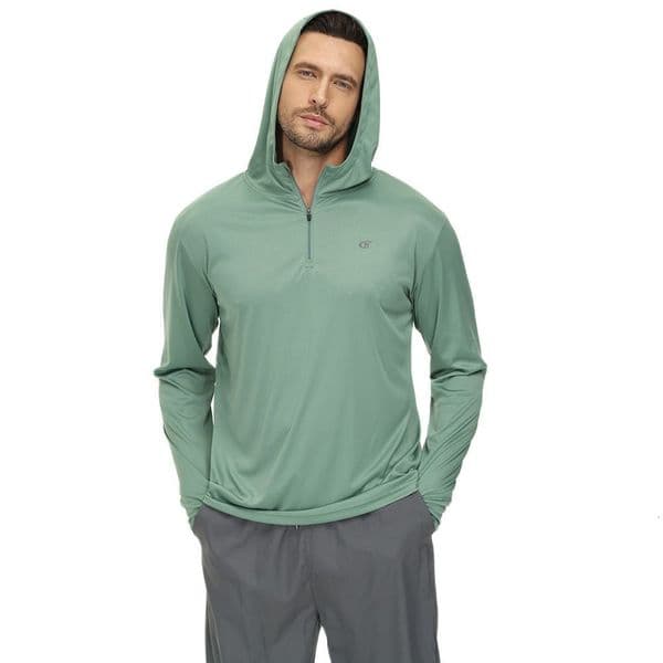 Men's Hoodies Sweatshirts Men Long Sleeve Shirt UPF 50 Rash Guard Swim Shirt Athletic Hoodie Fishing Hiking Workout Cooling Tee Quick Dry Shirts with Zip 230810