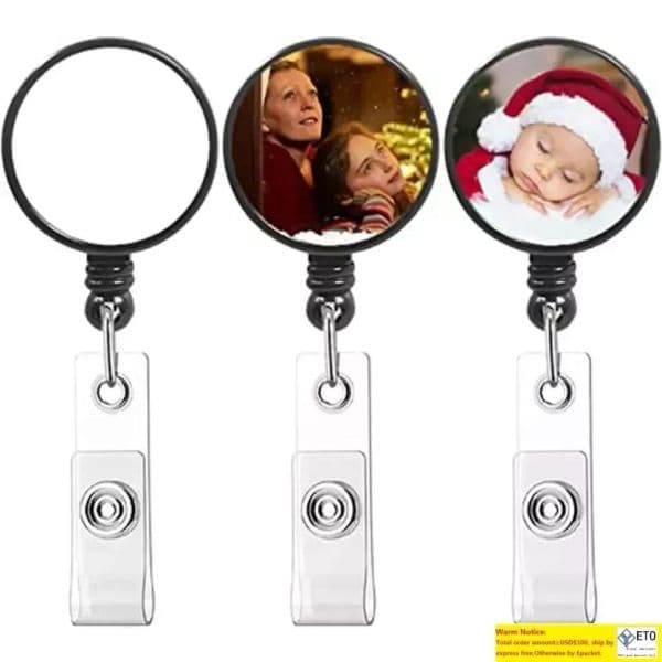 Sublimation Reel Retractable Medical Worker Work Clip Nurse ID Name Card Display Tag Staff Badge Holder NEW