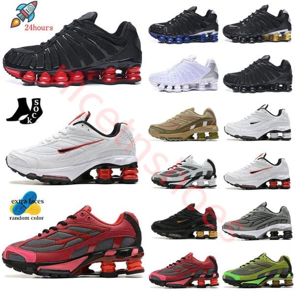 Shox nz Dark Grey White University Red running shoes Triple Black Varsity Red Silver unc white Metallic Platinum Thunder Grey men trainers sports sneakers outdoor