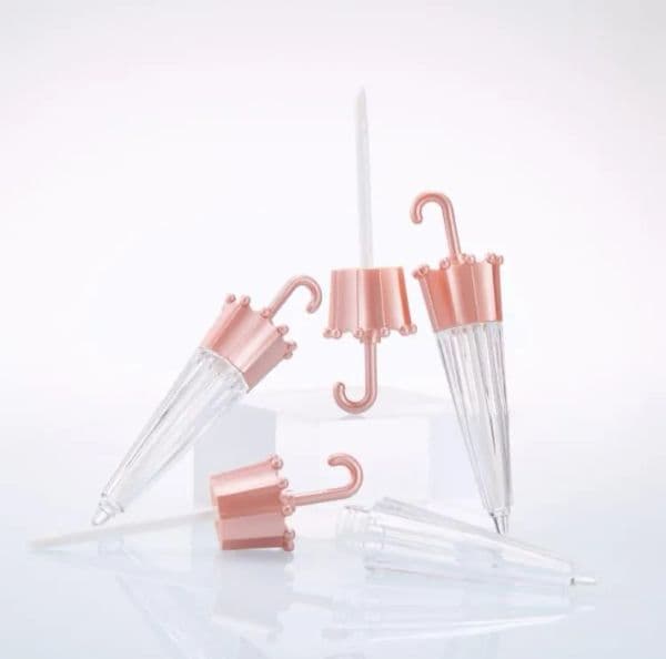 wholesale Packaging Bottles 5.5ml Creative Umbrella Shaped Empty Lip Gloss Tube Lip Glaze Bottle Refillable Cosmetic Container Rose Gold LL