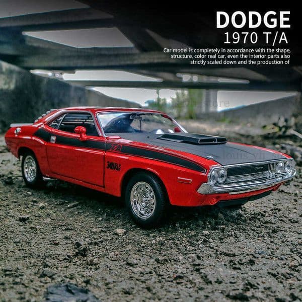 WELLY 1 24 Dodge Challenger T/A 1970 Muscle Car Alloy Car Model Diecast Toy Vehicle High Simitation Cars Toys For ldren Gift L260604