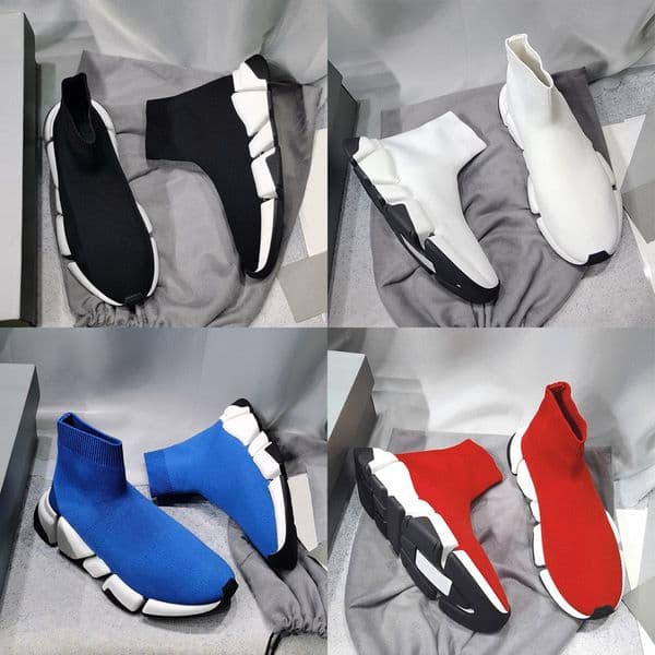 New paris speeds trainer sock designer shoes triple black white red green noir electric blue luxury mens womens sports trainers platform Casual sneakers Eur 36-45
