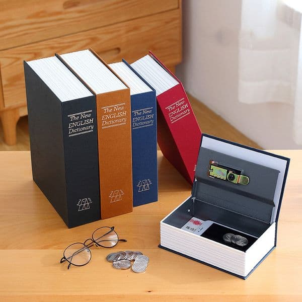 Storage Boxes Bins Dictionary Mini Book Safe Security Key Locker Money Hidden Secret Safe Key Safe Box Cash Money Coin Storage Jewellery Lock Box 230815