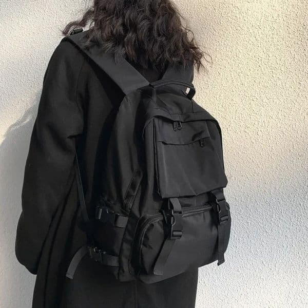 School Bags Backpacks Preppy Students Backpack Large Capacity Button Travel Bag Solid Simple Harajuku Chic Fashion Retro Unisex High Street 230817