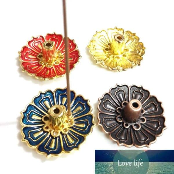 9-Hole Lotus Incense Burners Holder Flower Copper Censer Plate for Sticks Fresh Air Cone Home Bedroom Toliet Decor