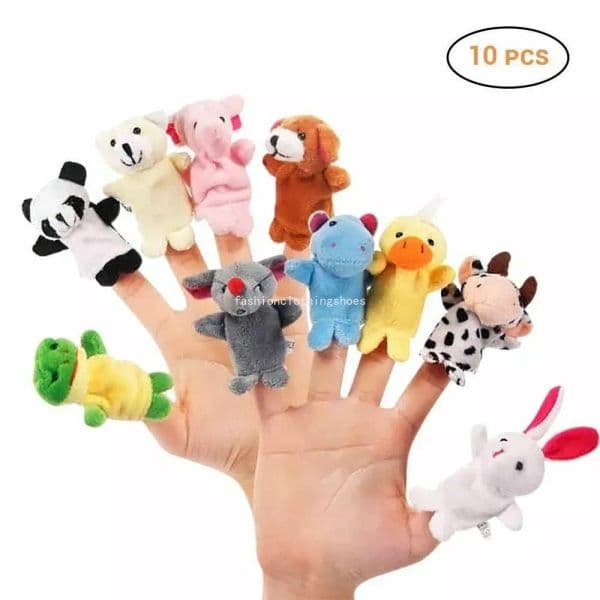 10pcs/lot Finger Puppets Animal Puppets Games Children Storytelling Props Baby Bed Stories Helper Doll Set Soft Plush Kids Educational Toy