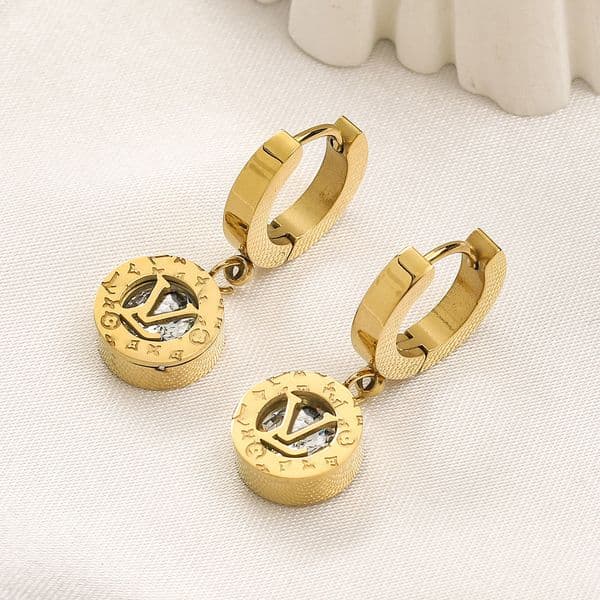 Luxury Diamond Hoop Earrings Designer Earrings Brand Letter Stud Earring Chain Geometric Women Jewelry Accessories 20 Style