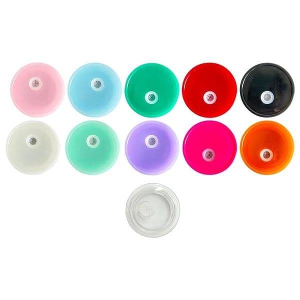 High Quality Reusable Plastic 16Oz Mason Jar Lids With Straw Hole Wide Mouth Pp Acrylic Colored Lids Airtight Cover 1020 B2