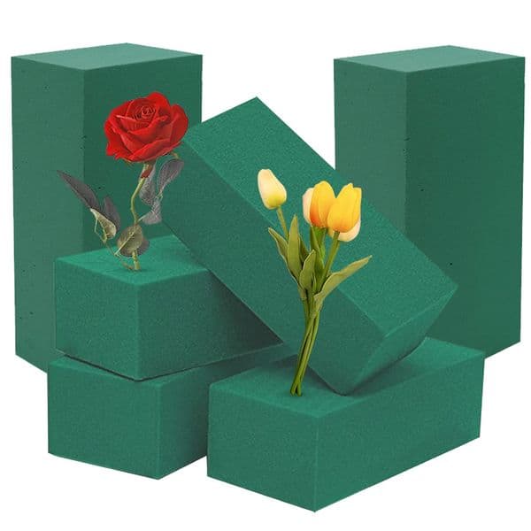 Premium Dry Floral Foam Blocks Flower Arrangements Supplies 6 Packs Styrofoam Block for Artificial Flowers & Plant Decoration Florist Foam Bricks Flower Block Bulk