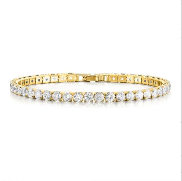 Fashioh hip hop 4mm cz tennis bracelet White Cubic zircon beads men bangle chains strand for women pulseiras bijoux silver crystal bracelets