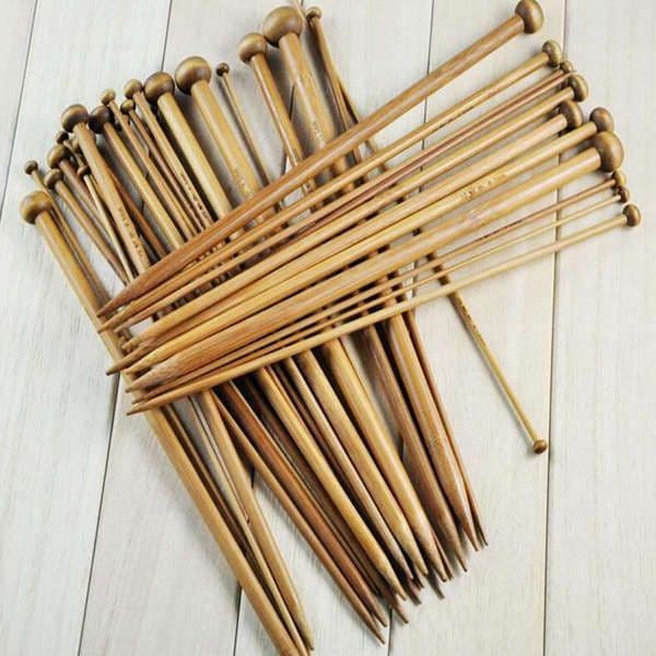 36Pcs/set Bamboo Knitting Needles 18 Sizes Single Pointed Smooth Crochet Tool Sets 2.0-10.0mm wholesale