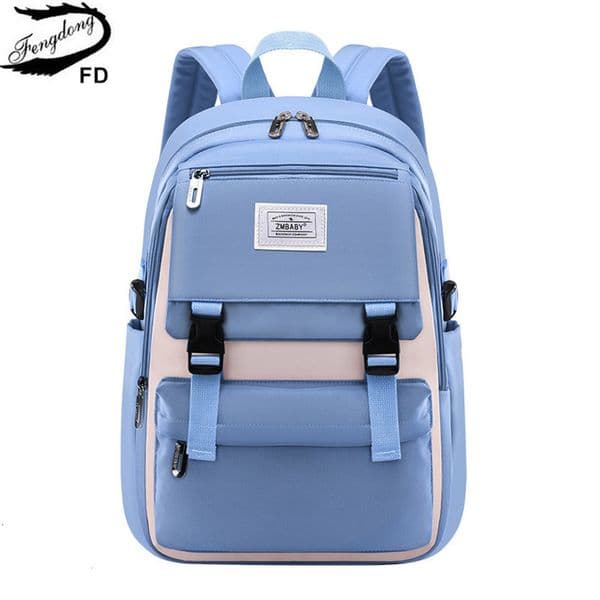 Backpacks Fengdong high school bags for girls student many pockets waterproof backpack teenage girl quality campus 230823
