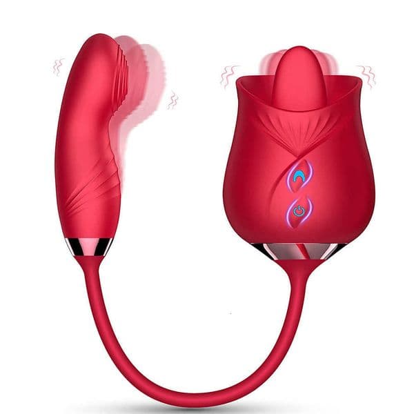 Sex Toy Massager Rose Thrusting Sucking Vibrator for Women Nipple Clitoris Stimulator Vibrating Egg Female Dildo Sucker Tongue Licking Toys