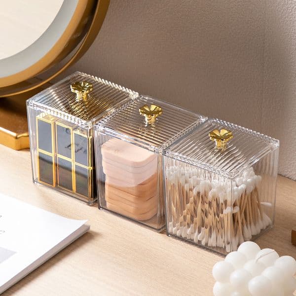 2026 New Storage Bottles Jars Makeup Cotton Pad Box For Swab Rod Cosmetics Jewelry Bathroom Container Lipstick Organizer Ltifunction 230824