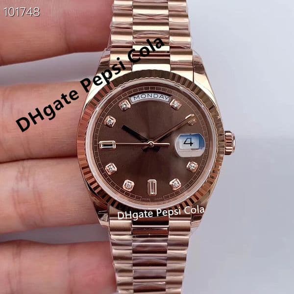 week Log Watch Automatic Mechanical Designer Men's Watch Women's Watch 36mm 904L Stainless Steel Waterproof Glow Gold Diamond Inlaid Watches