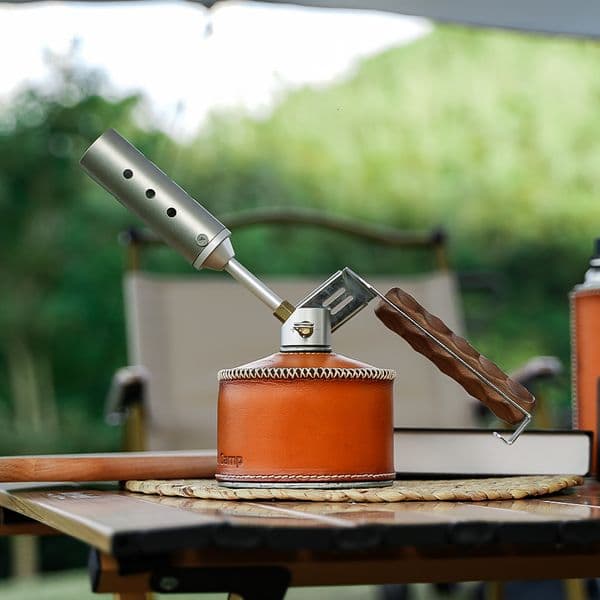 Outdoor Gadgets Jeebel Camp T001 Gas Torch 3600Kacl High Power Folding Walnut Handle Camping BBQ Bonfire Wood Stove Igniter 230826