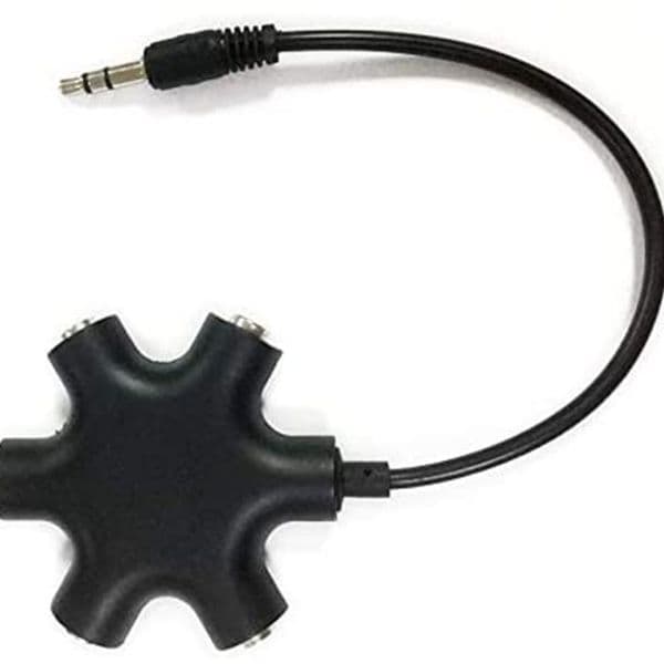 3.5mm Audio Headphone Extension Adapter 1 Male to 5 Female Connector 5 Way Port Aux Music Sound Output