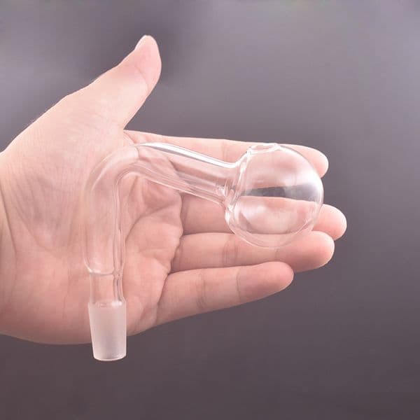 Jumbo 40mm Ball Bent Glass Oil Burner Pipe Thick Pyrex Glass Oil Adapter Pipes for Bongs 10mm 14mm 18mm Male Female