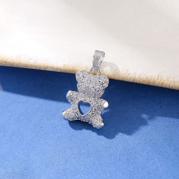 CZ Micro Pave Heart Key Flower Charm Pendant for Necklace Making