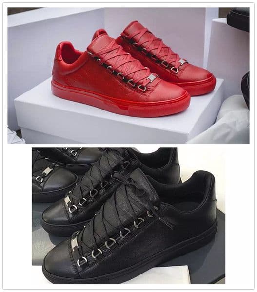 High Quality Brand Arena Shoes Mens casual shoe High-Top Sneaker for Men's Flat Wrinkle Leather Trainer Party Luxury designer trainers black red white