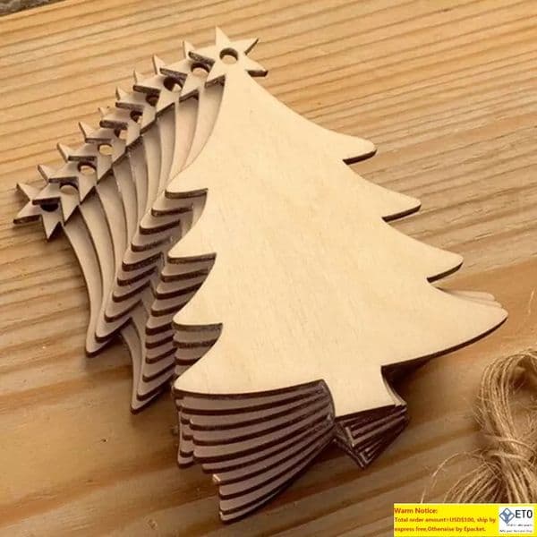 10pcsbag Christmas Decoration Wooden Socks Christmas Tree Deer Natural Wooden DIY Christmas Tree Hanging Ornaments Xmas Pendant