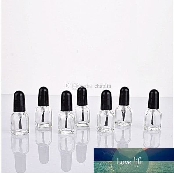 2ml Square Glass Mini Bottle With Brush Empty Clear Nail Art Polish Containers Clear Glass Glue Bottle For Sample factory