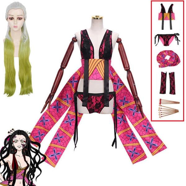 Anime Costumes Season 2 Anime Demon Slayers Kimetsu No Yaiba Daki Cosplay Come Headwear Sexy Uniform Girls Women Halloween Clothes Z0301
