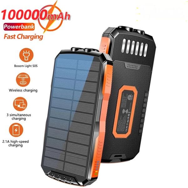 25000mAh Solar Power Bank Qi Wireless Charger for iPhone 12 Samsung S21 Xiaomi Powerbank Portable External Battery LED Poverbank