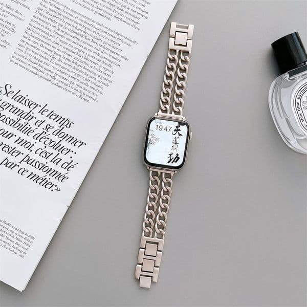Family Straps Starlight Band Chain Alloy Wristband Luxury Bracelet Metal Bands for Watch 38/40/41mm 42/44/45/mm Strap for iWatch Series 3 4 5 6 7 8 Z260603