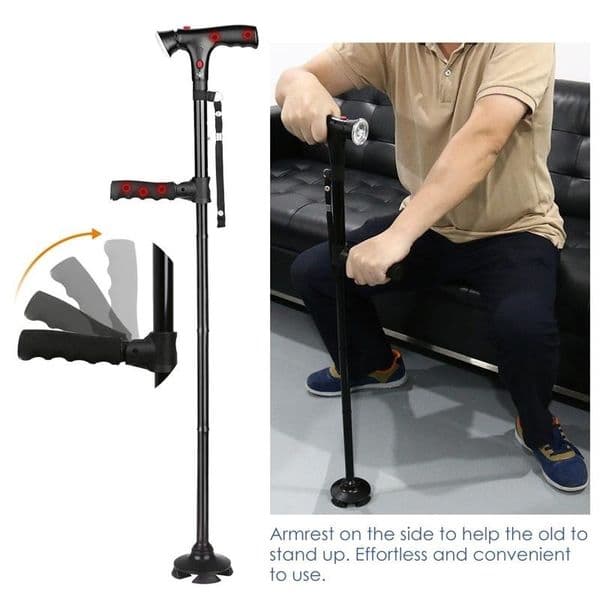 Trekking Poles Collapsible Telescopic Folding Elder Cane LED Walking Trusty Sticks Crutches for Mother The Fathers Outdoor Climbing 230307