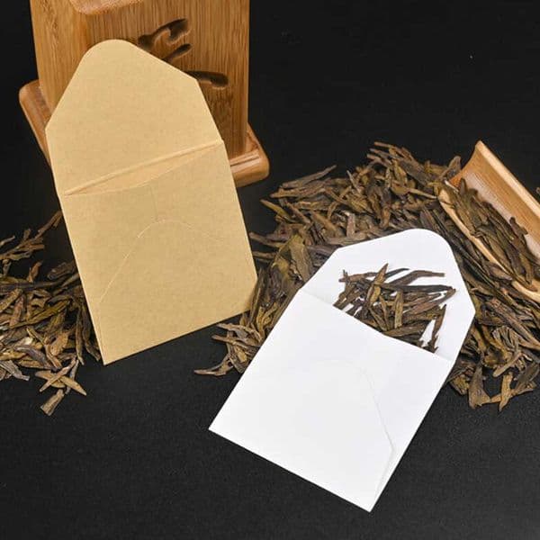1000Pcs/Lot White Kraft Paper Tea Bag Small Tea Storage Packaging Bag Kraft Paper Sealed Tea Packaging Bag