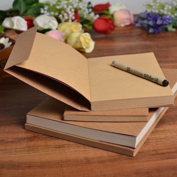 Notepads 16K 32K Vintage Kraft Notebook Notepad Retro Kraft Paper Sketch Book Sketchbook for School Paiting Diary Journal Gifts 230309