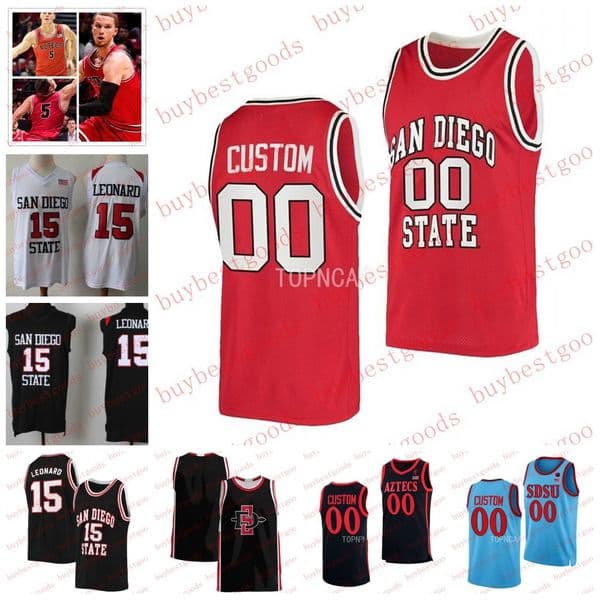 College Basketball Wears Stitched San Diego State Aztecs Basketball Jersey Tyler Broughton Demarshay Johnson Jr. Miles Byrd Cam Lawin Elijah Saunders Micah Parris