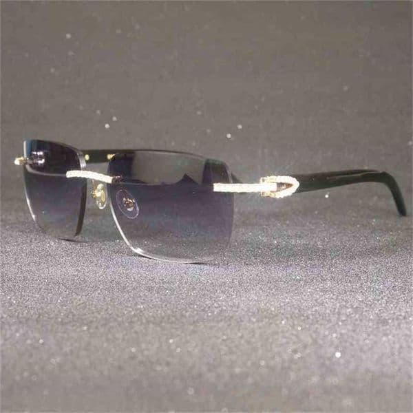 Sunglasses Luxury Designer Sunglasses Rhinestone Carter Square Mens Retro Thick Lenses Shades Vintage Gafas De Sol for WomenKajia