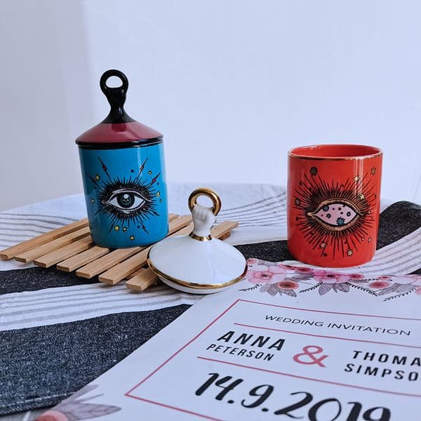 Big Eyes Aromatherapy Candle Holder Storage Bottles & Jars Aromatherapy Pot Ornaments Candle Cup European Cup Ornaments Candle Pot Storage