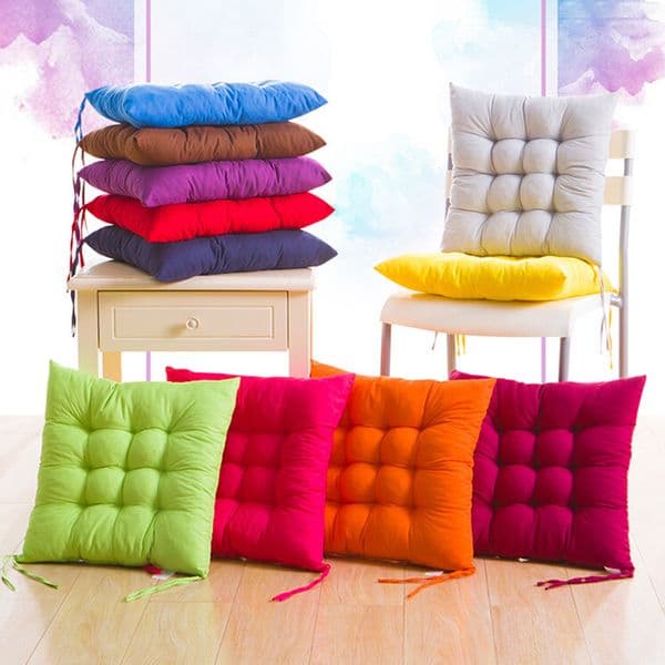 Cushion/Decorative Pillow Soft Thicken Pad Chair Cushion Solid Color Tied Rope Chair Cushion Dining Room Kitchen Office Home Decor Chair Cushion Decor 230311