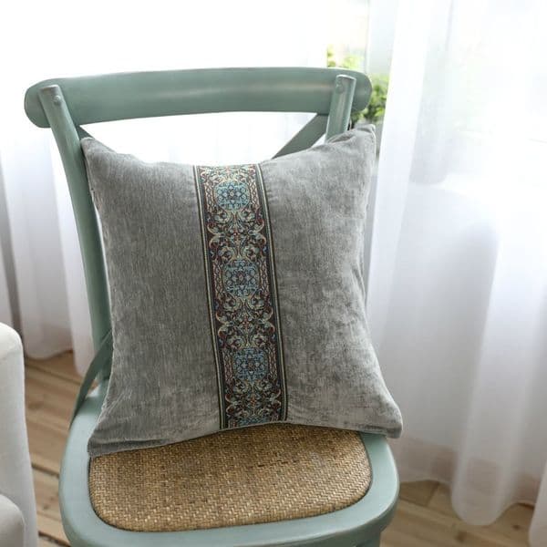 Cushion/Decorative Pillow Double-sided velvet embroidery home pillow car seat cushion sofa cushion cover gray without pillow core pillow decorative 230311