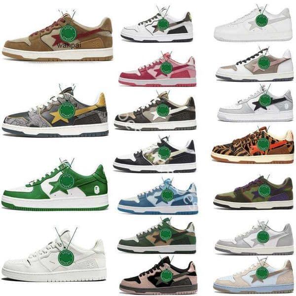 White Navy Bapesta SK8 shoes Mens Womens Platform Camo Stars Black White Red Green Purple Venom Sax College Dropout Sneakers Size 11 36-45