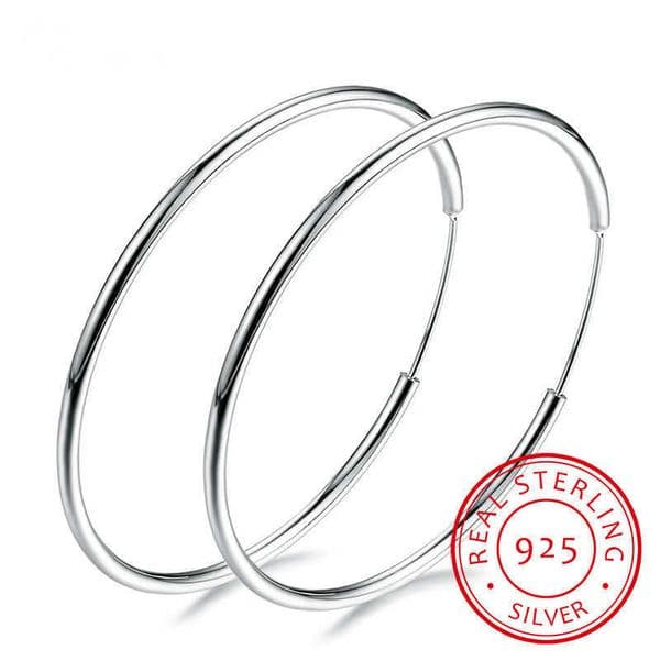 Charm Women % 925 Sterling Silver Hoop Earring Round Circle Loop Gifts Simple Silver Hoop Earrings Piercing AA230311