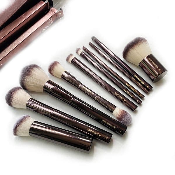 Hourglass Makeup Loose powder blush Foundation Eyeshadow Concealer Brush Lip brush Dark-Bronze Metal Handle Beauty kit