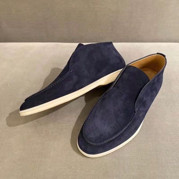 fashion designer loafers shoes charms walk suede high top genuine mens leather casual slip on flats for men s loro piana loropianoshoes loropiana loropina piano 36IY