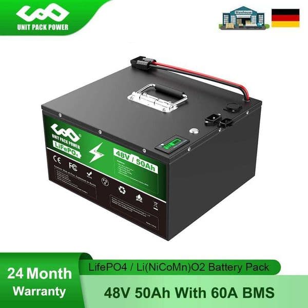 LifePo4 / Li(NiCoMn)O2 Lithium Battery Pack 48V 50Ah for 1800W 1500W Motorcycle/Trike/Go-Kart/Backup Power/Home Energy Storage