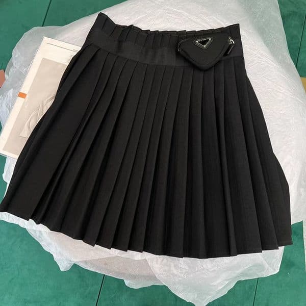 Designer Womens Fashion Skirts Summer Casual Pleated Skirt Classic Print Pattern Dresses Women Low Waist A-line Skirts With Mini Purses