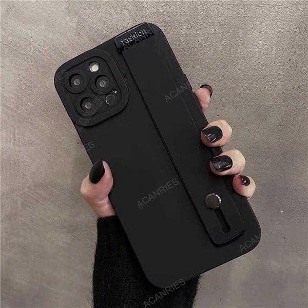Cell Phone Cases Wrist Strap Hand Band Silicone Case For Iphone 14 Plus 12 11 13 Pro Max Mini 7 8 X Xs Xr 14pro 14plus Se Finger Grip Stand Cover Z0316