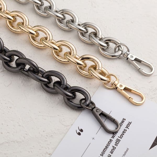 Bag Parts Accessories 175mm Wide O Shape Aluminum Big Chain DIY High Quality Replacement Metal Shoulder Crossbody Strap Handbag Handle 230320