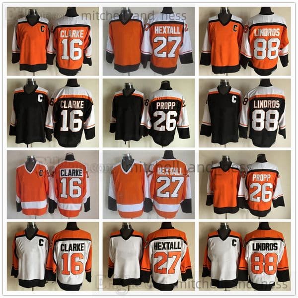16 Bobby Clarke All-Star Vintage Hockey Jersey Retro CCM Embroidery 88 Eric Lindros 26 Brian Propp 27 Ron Hextall Jerseys