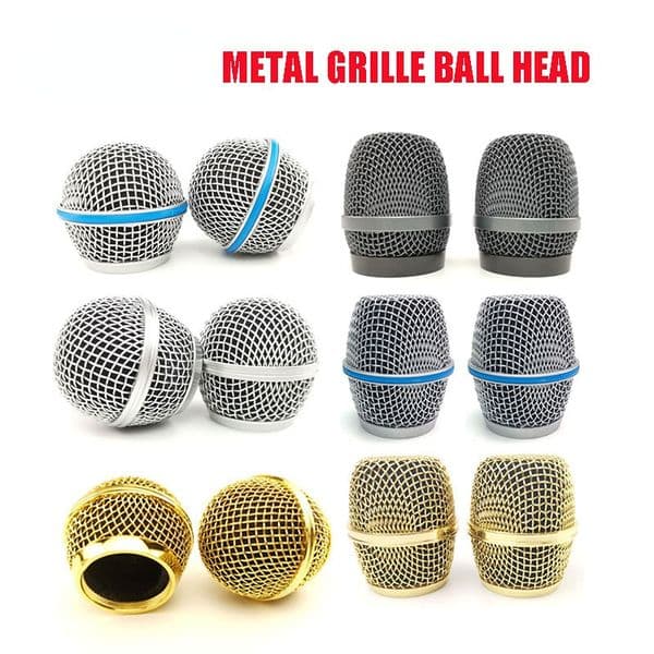 10pcs Replacement Gold Plated Mesh Ball Head Mesh Microphone Grille for SM BETA